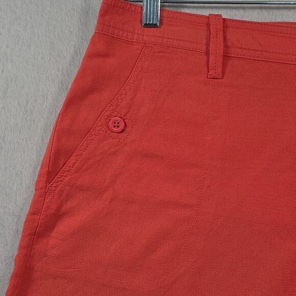 Calvin Klein Jeans Linen Blend Shorts Women's Size 12 Salmon Orange Color 5" ins - Picture 3 of 9